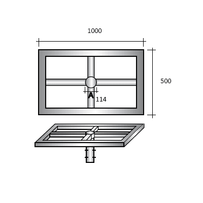 SEM - SEM4321/RETT TRAVERSA RETTANGOLARE LUNG. 100 CM. ZINC