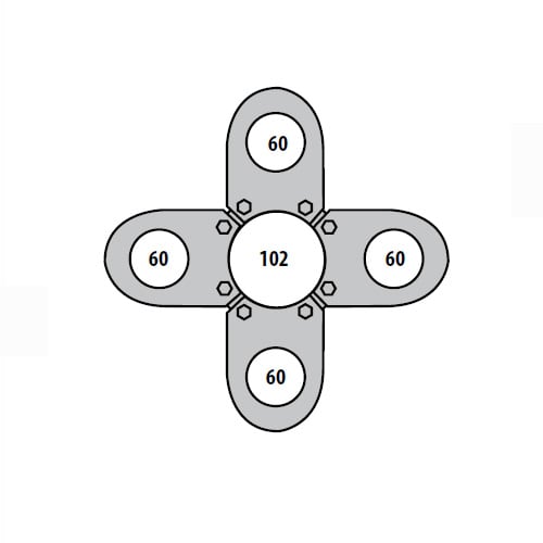 SEM - SEM4329/4 ACCOPPIATORE QUADRUPLO D 102-60 MM VERN.