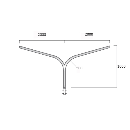 SEM - SEM4333/1020 BRACCIO DOPPIO D 68X200+60X1000X2000 MM.