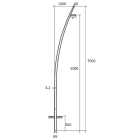 SEM - SEMCCL55-89/60 PALO CONICO CURVATO HSP H.TOT. 550 CM.