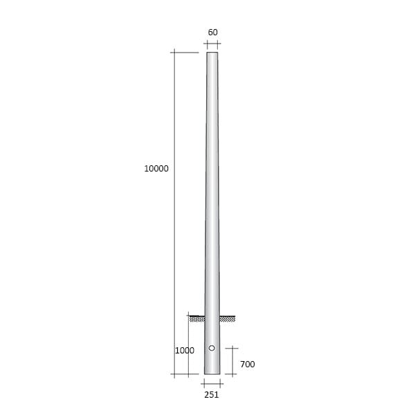 SEM - SEMVRC800G PALO CONICO VTR 800CM GRIGIO