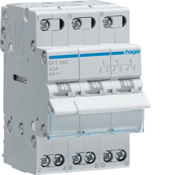 HAGER HAGSFT340 COMMUT 1-0-2 3 POLI 40A 3 MOD COM ALTO
