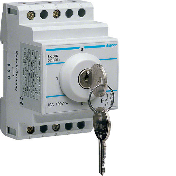 HAGER HAGSK606 Schlusselschalter 10A,400V,2-polig,3 PLE