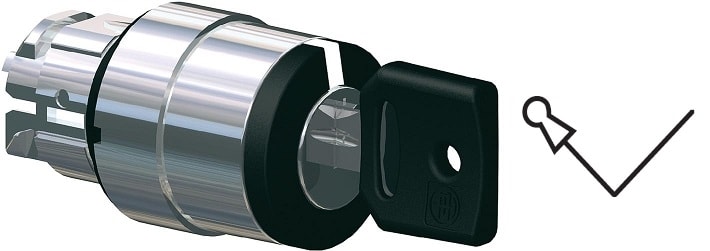 SCHNEIDER ELECTRIC - SNRZB4BG2F034 Testa selettore Ø 22 - 2 posiz. - chiave rossa - estraz.chiave a sx