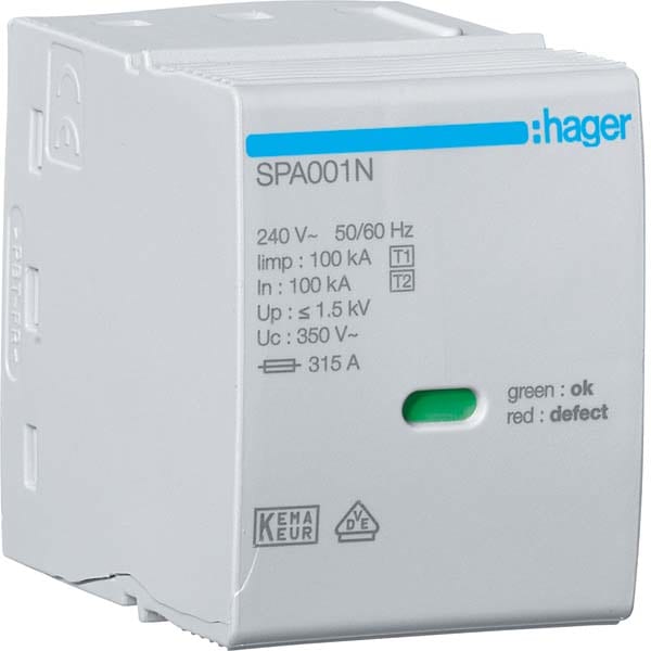 HAGER - HAGSPA001N CARTUCCIA N-PE 350V 100KA 1.5KV