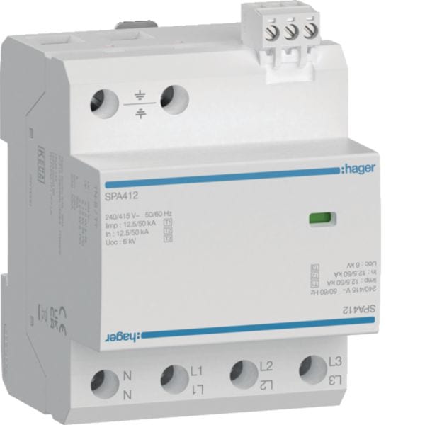 HAGER HAGSPA412 SPD T1+T2 4P TN-S/TT 12.5KA