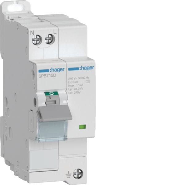 HAGER HAGSPB715D SPD 2P T2 AUTOPROT 15KA SEGN FINEVITA