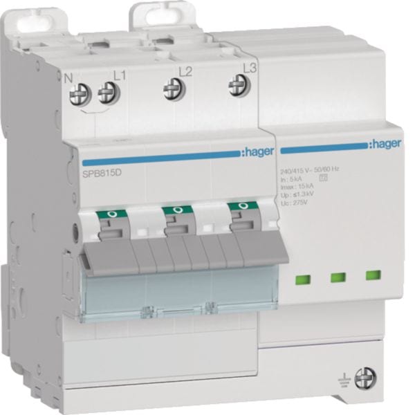HAGER HAGSPB815D SPD 4P T2 AUTOPROT 15KA SEGN FINEVITA