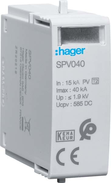 HAGER HAGSPV040 CARTUCCIA T2 1P PER SPD TIPO SPV340