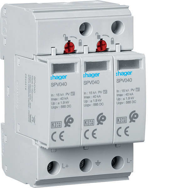 HAGER HAGSPV340 SPD T2 2P 40KA PER FOTOVOLTAICO