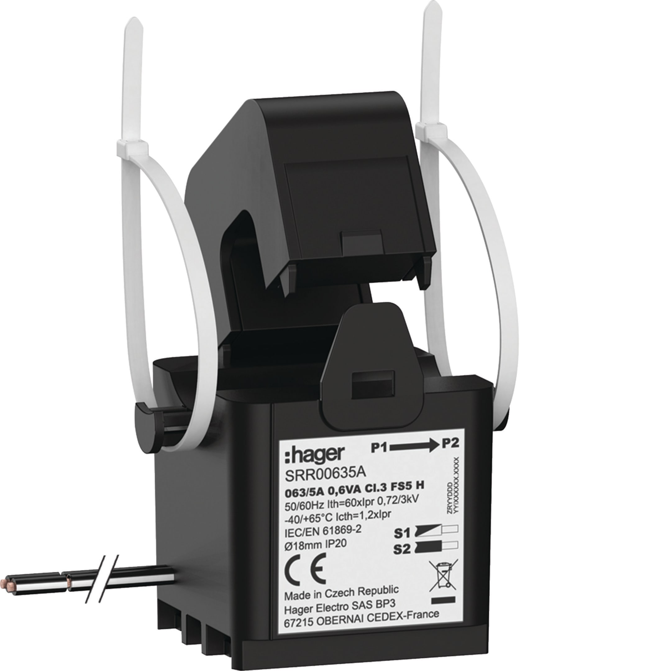 HAGER HAGSRR00635A TRASF. DI CORRENTE APRIBILE 063/5A CL.3