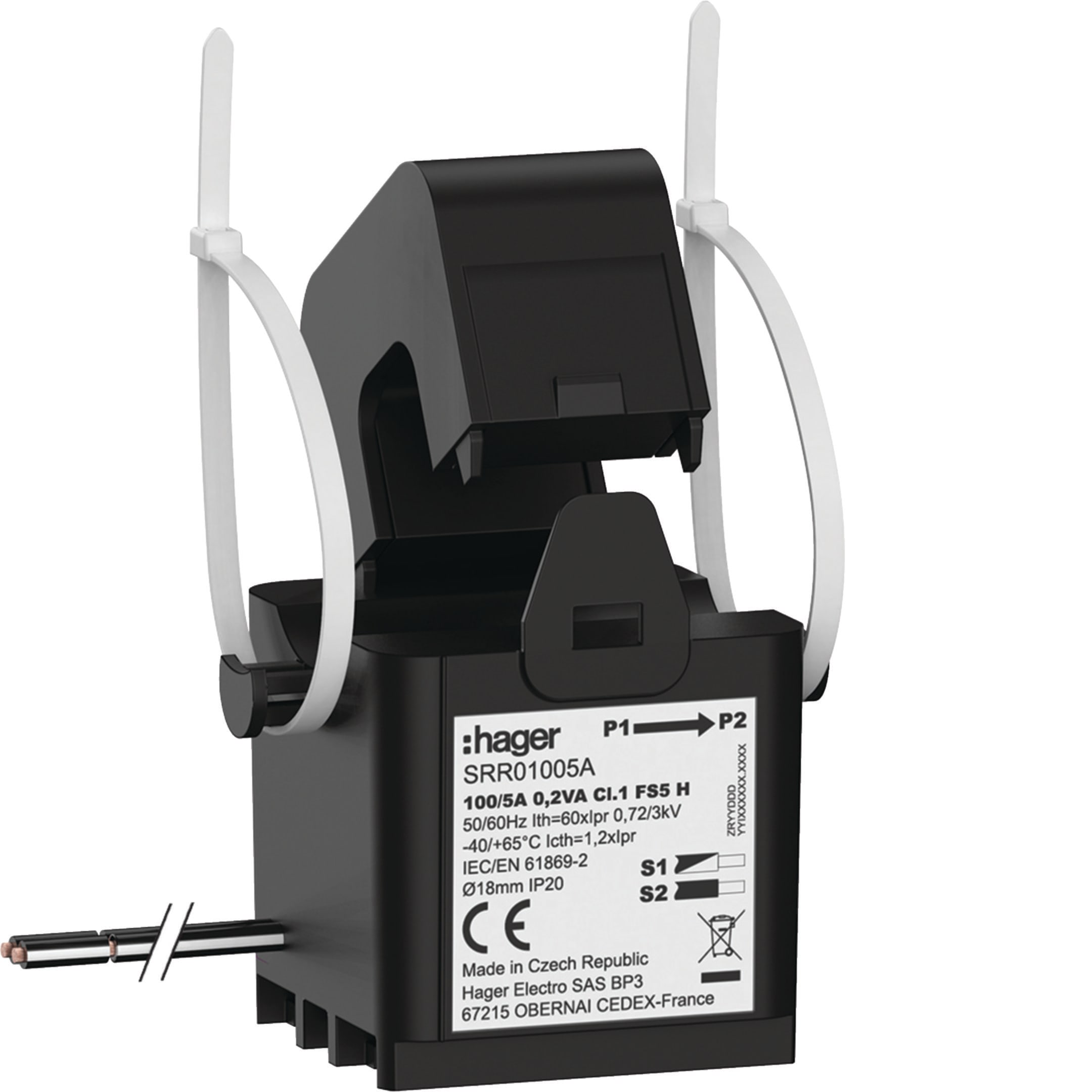 HAGER - HAGSRR01005A TRASF. DI CORRENTE APRIBILE 100/5A CL.1