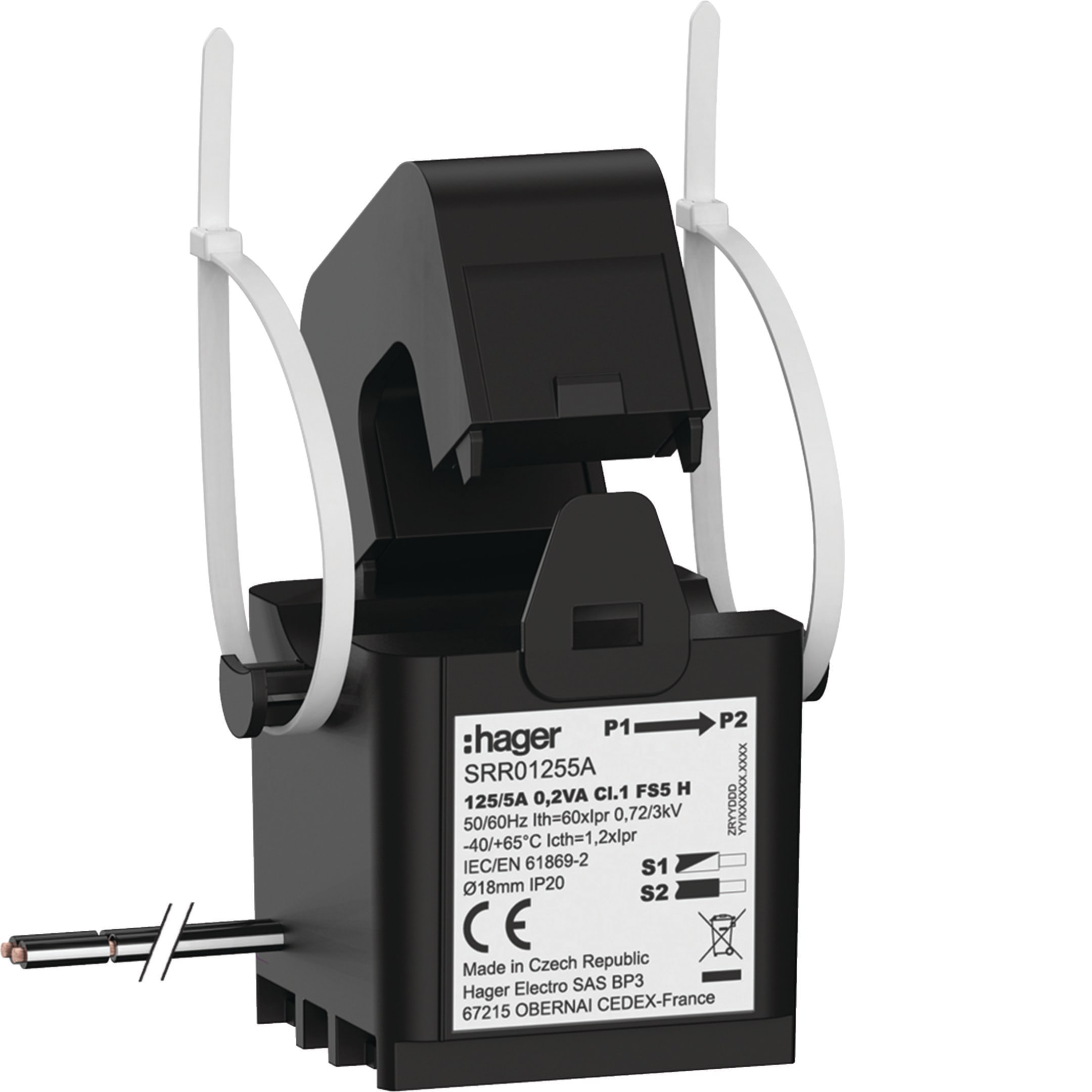 HAGER HAGSRR01255A TRASF. DI CORRENTE APRIBILE 125/5A CL.1
