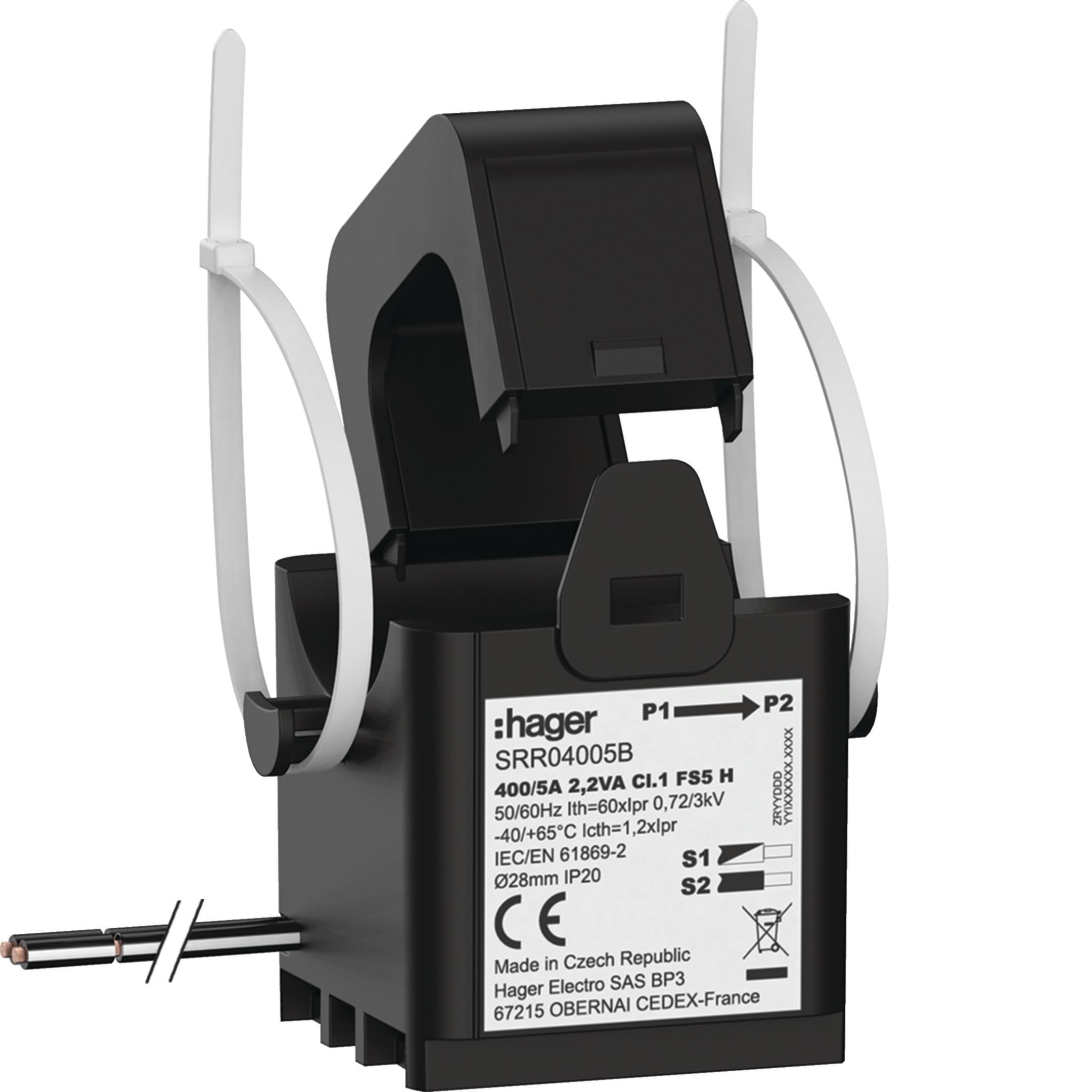 HAGER HAGSRR04005B TRASF. DI CORRENTE APRIBILE 400/5A CL.1