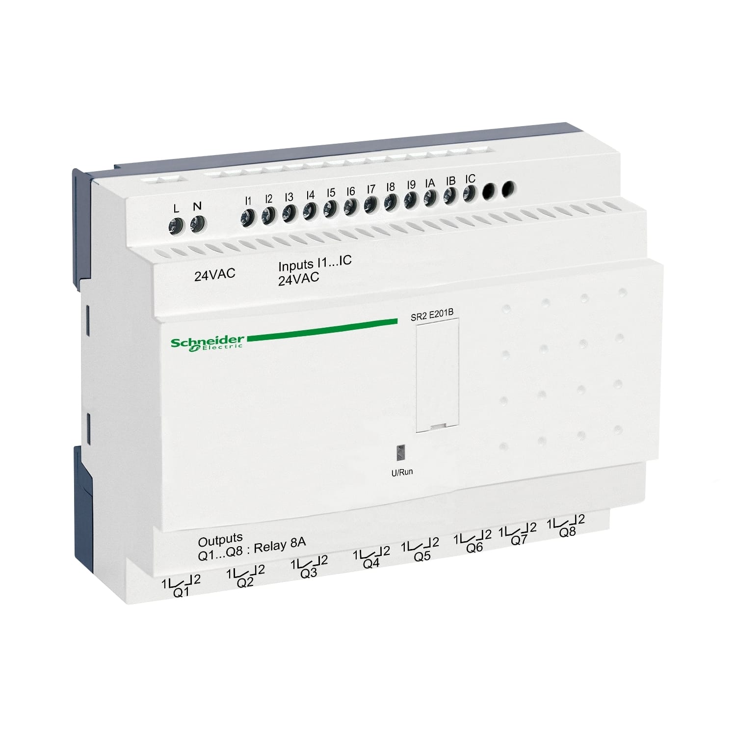 SCHNEIDER ELECTRIC - SNRSR2E201B Smart relay compatto Zelio Logic - 20 I/O - 24 V CA - Orologio - S/display