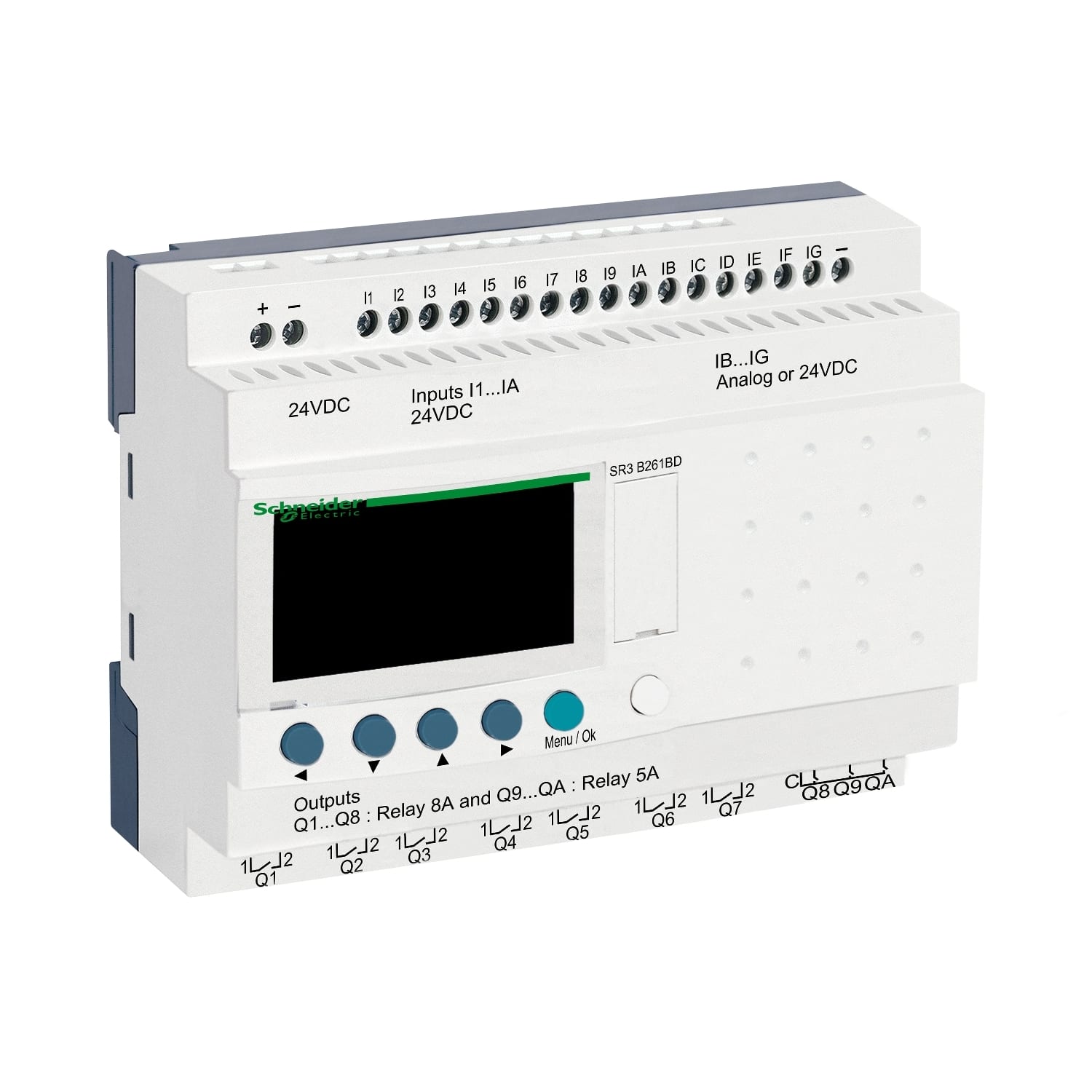 SCHNEIDER ELECTRIC - SNRSR3B261BD Smart relay modulare Zelio Logic - 26 I/O - 24 V CC - Orologio - Display