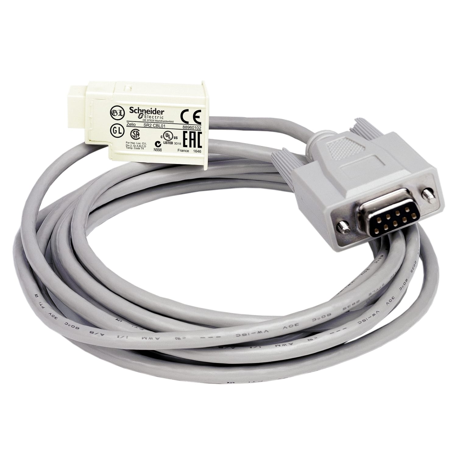 SCHNEIDER ELECTRIC - SNRSR2CBL01 Cavo di connessione PC SUB-D a 9 pin - Per Smart relay Zelio Logic - 3 m