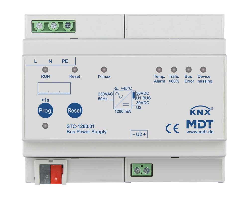 MDT ITALIA SRL EYGSTC-1280.01 Alimentatore Knx 1280mA con diagnostica