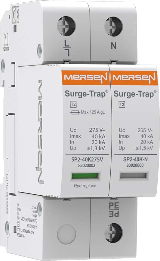 MERSEN ITALIA SPA XES83020116 SPD T2,40KA,UC275V,1+1 TT,2P,