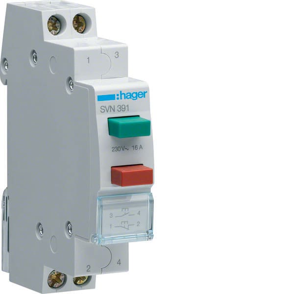 HAGER - HAGSVN391 Doppeltaster 16A 1S+1O 230V AC 1PLE