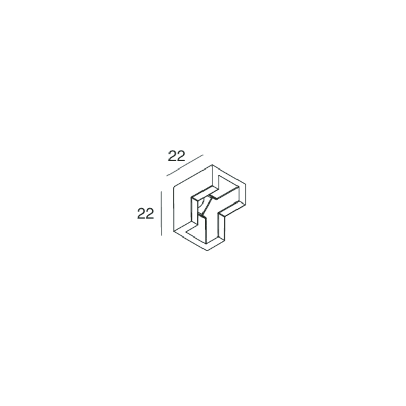 NOVALUX SPA - NOX108406.02 GIUNTO ANGOLARE SOFFITTO-PARETE MECCANICO: Giunto angolare soffitto-parete elettrificato da ordinare a parte.