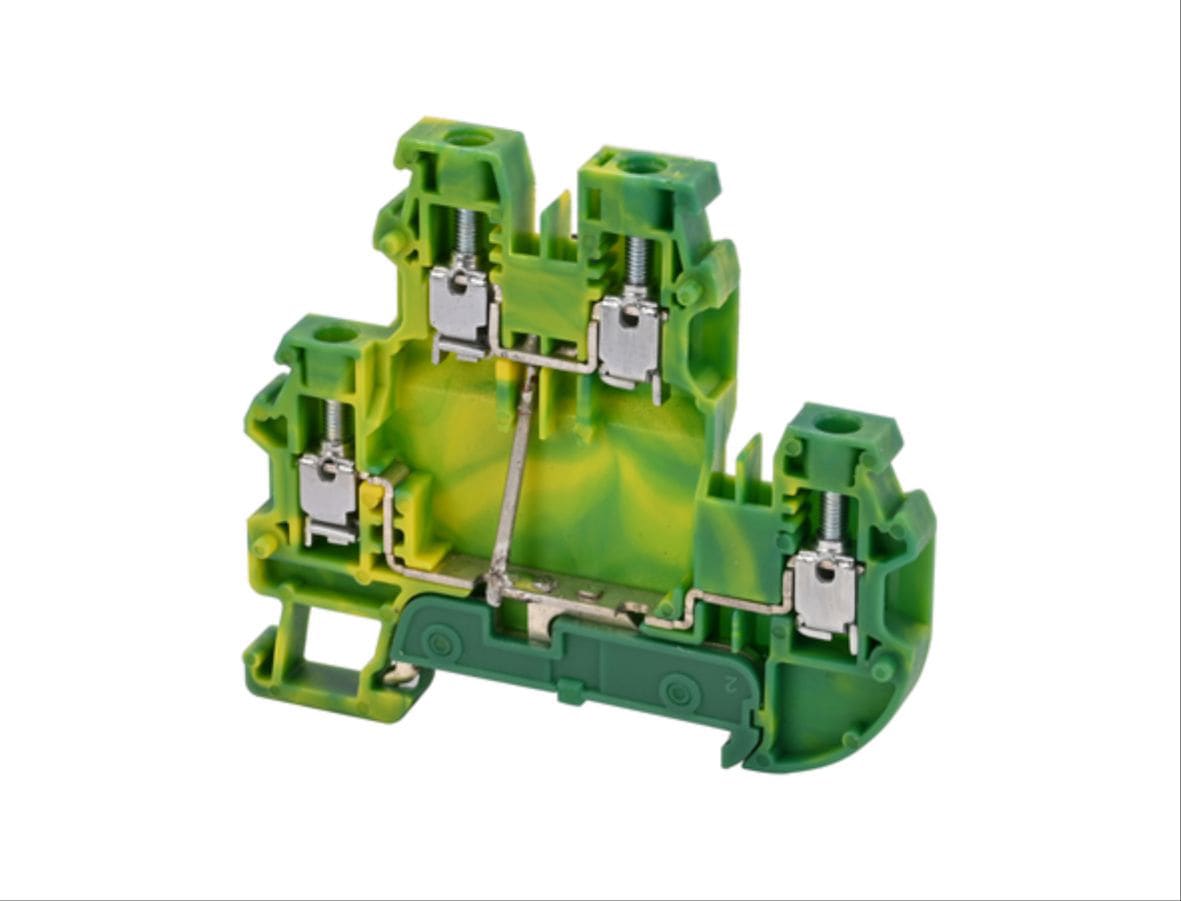 CEMBRE SPA - CEMTBSG4-L2 MOR.X DIN,A VITE,2 LV SEZ.4MM2 GIALLO/VE