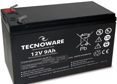 TECNOWARE SRL - TCWEACPE12V09ATWL POWER BATTERY TECNOWARE 12V 9AH FASTON 6