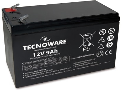 TECNOWARE SRL TCWEACPE12V09ATWP POWER BATTERY TECNOWARE 12V 9AH FASTON 6