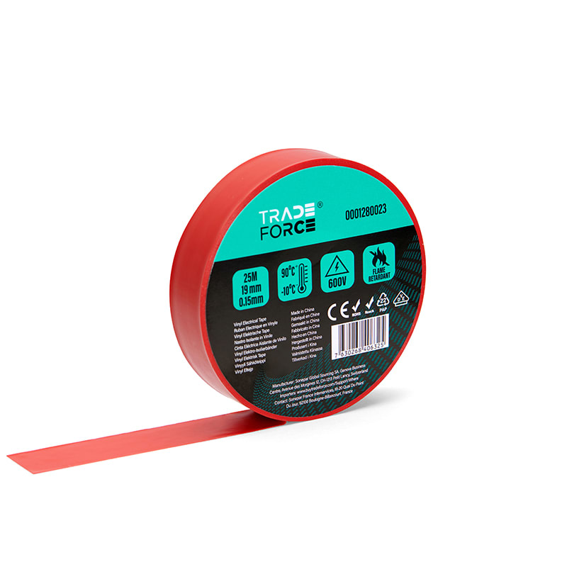 TRADEFORCE TDM0001280023 NASTRO ISOL.PVC 0.15X19MMX25M ROSSO