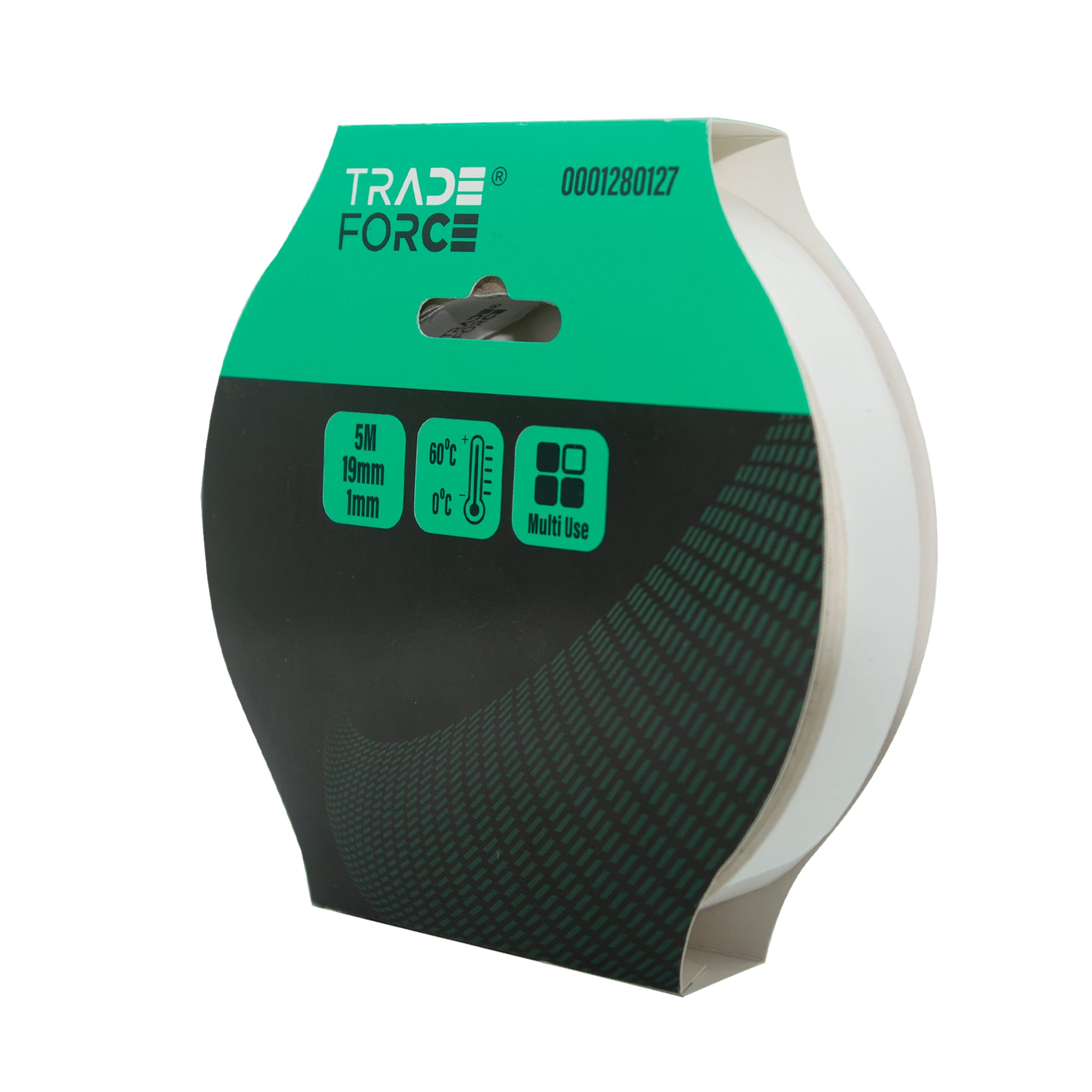 TRADEFORCE TDM0001280127 NASTRO BIADESIVO 1X19mm*5m - bianco