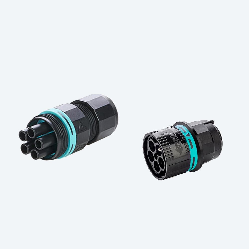 TECHNO SRL - TLHTHB.387.L5A.R KIT Mini Connettore Presa e Spina pannello NC 5p Vite M20 IP66/IP68