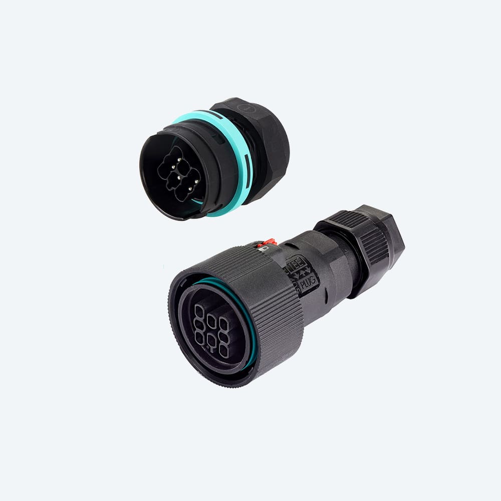 TECHNO SRL - TLHTHB.406.A8A.R KIT Connettore Presa e Spina pannello 8p Vite M28 IP68