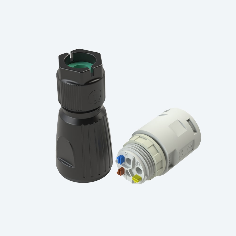 TECHNO SRL - TLHTHS.394.A3A Giunto pannello 3p Molla Nero M20 IP66/IP67/IP68