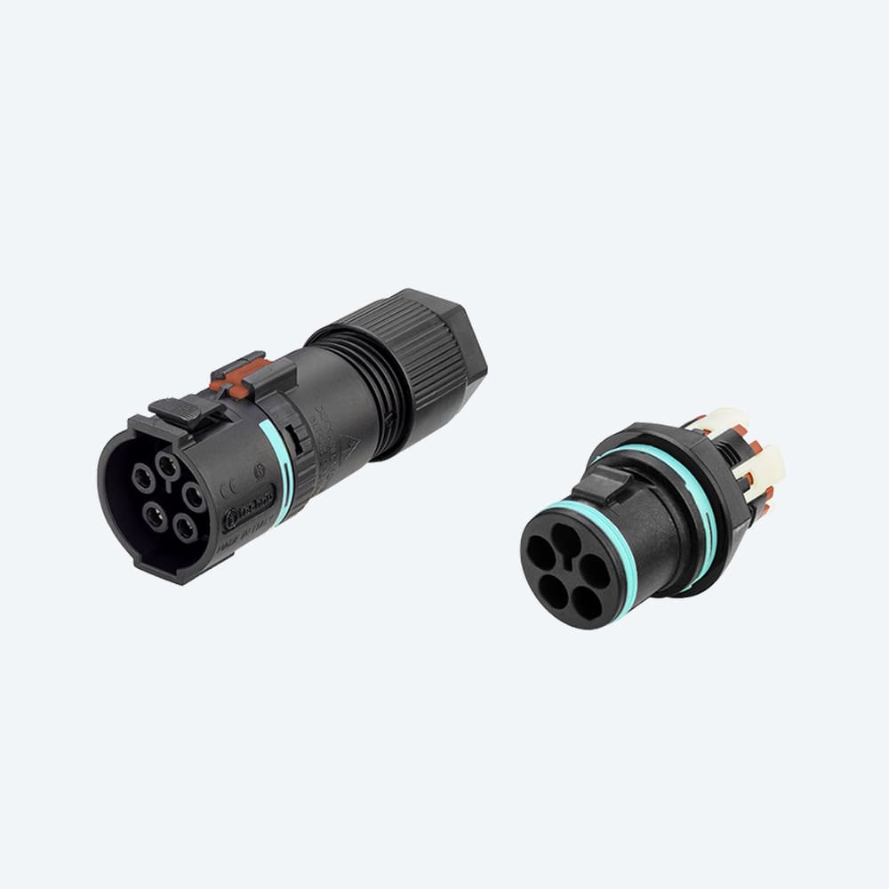 TECHNO SRL - TLHTHS.389.L4E.R KIT Mini Connettore Spina pannello 4p Molla M20 IP66/IP68/IP69