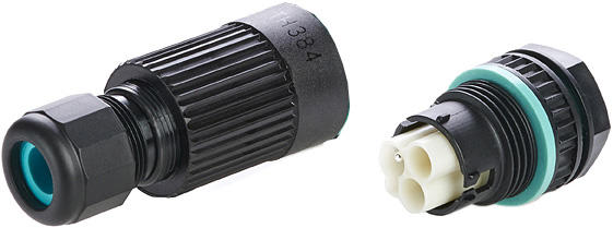 TECHNO SRL - TLHTHB.385.A3D.R KIT Mini Connettore Presa e Spina pannello 3p Vite M20 IP68