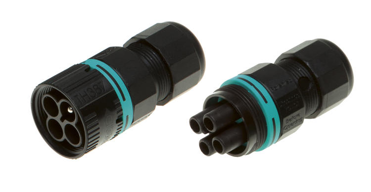 TECHNO SRL - TLHTHB.387.A4A.R KIT MINI-CONNECT PLUG-SOCKET 4P SCREW IP