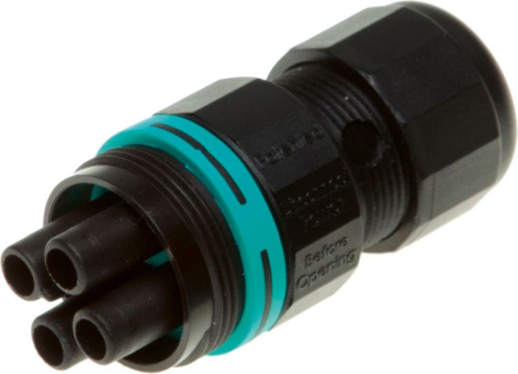 TECHNO SRL - TLHTHB.387.B4A MINI-CONNECTOR SOCKET 4P SCREW D7-12 IP6
