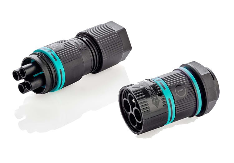 TECHNO SRL - TLHTHB.387.N4A.L.R KIT MINI-CONN PLUG-PAN S. 4P IP68 M20 NU