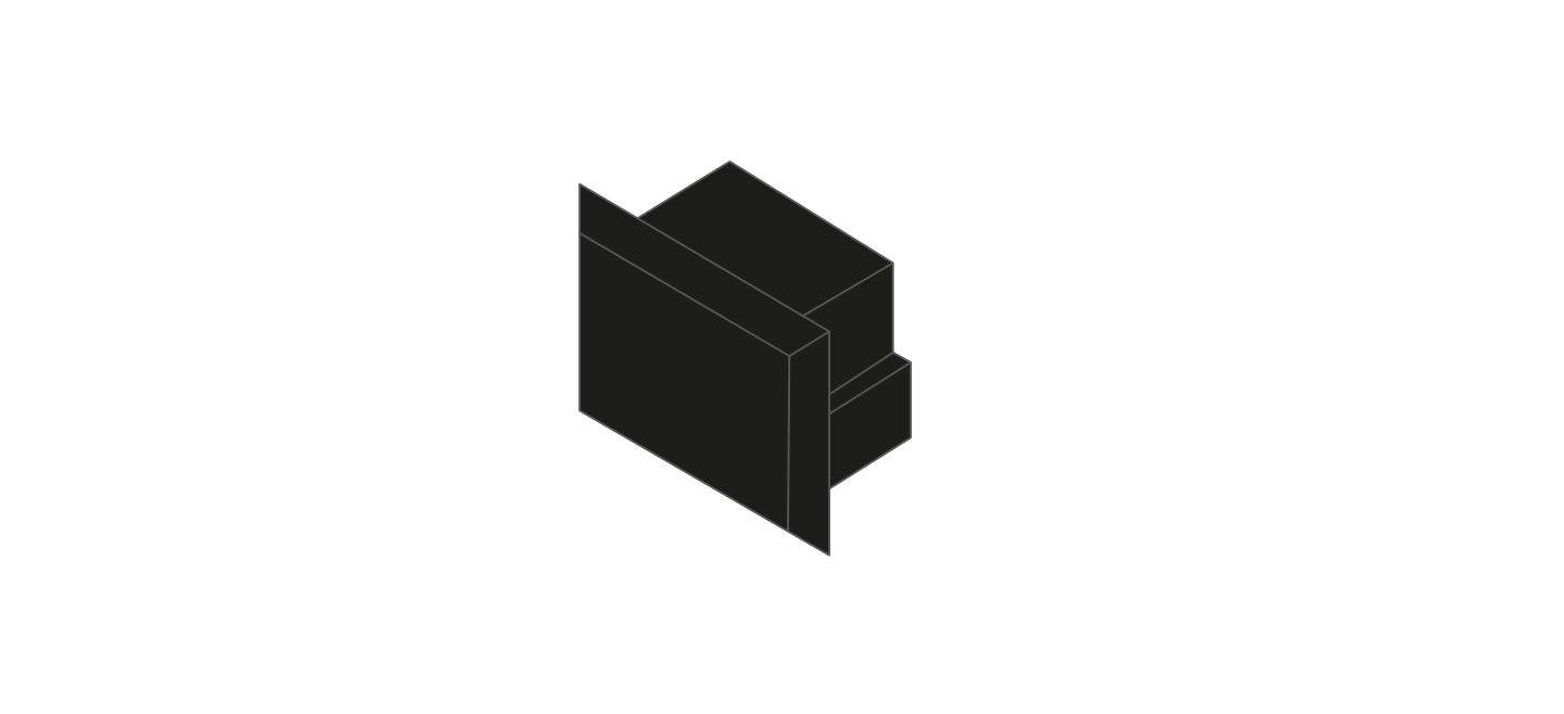 DIGIMAX SRL - DIXTPE1611-N 1PZ TAPPO NERO PROFILO DA SUPERFICIE 16X