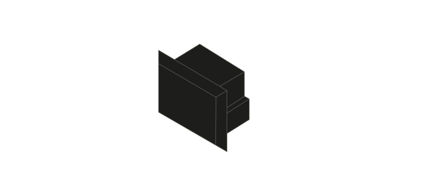 DIGIMAX SRL DIXTPE1611-N 1PZ TAPPO NERO PROFILO DA SUPERFICIE 16X