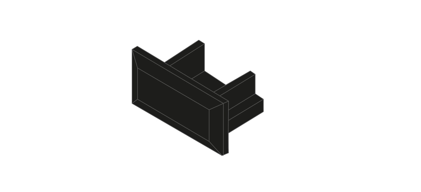 DIGIMAX SRL DIXTPE167-N 1PZ TAPPO NERO PROFILO DA SUPERFICIE 16X