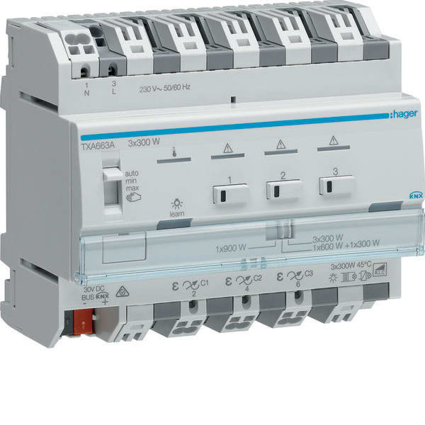 HAGER - HAGTXA663A Univ.-Dimmaktor 3f KNX easy, 3x300W