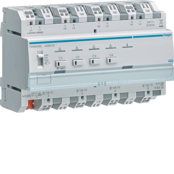 HAGER - HAGTXA664AN Univ.-Dimmaktor 4f KNX easy, 4x300W