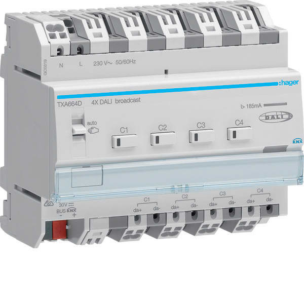 HAGER - HAGTXA664D DALI Aktor 4-fach KNX easy, Broadcast