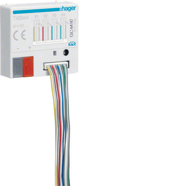 HAGER - HAGTXB344 Binäreingang 4fach+4 LED Ausg. KNX, UP