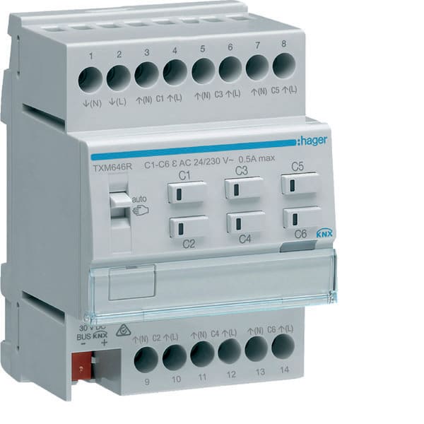 HAGER - HAGTXM646R Heiz.aktor 6f KNX easy,m. Regler,24/230V