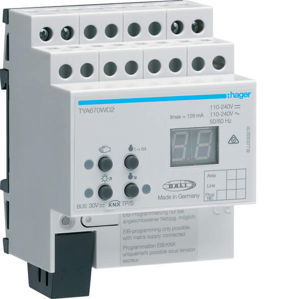 HAGER - HAGTYA670WD2 MOD.KNX TP GATEWAY DALI 2/64 LAMP TW 4M