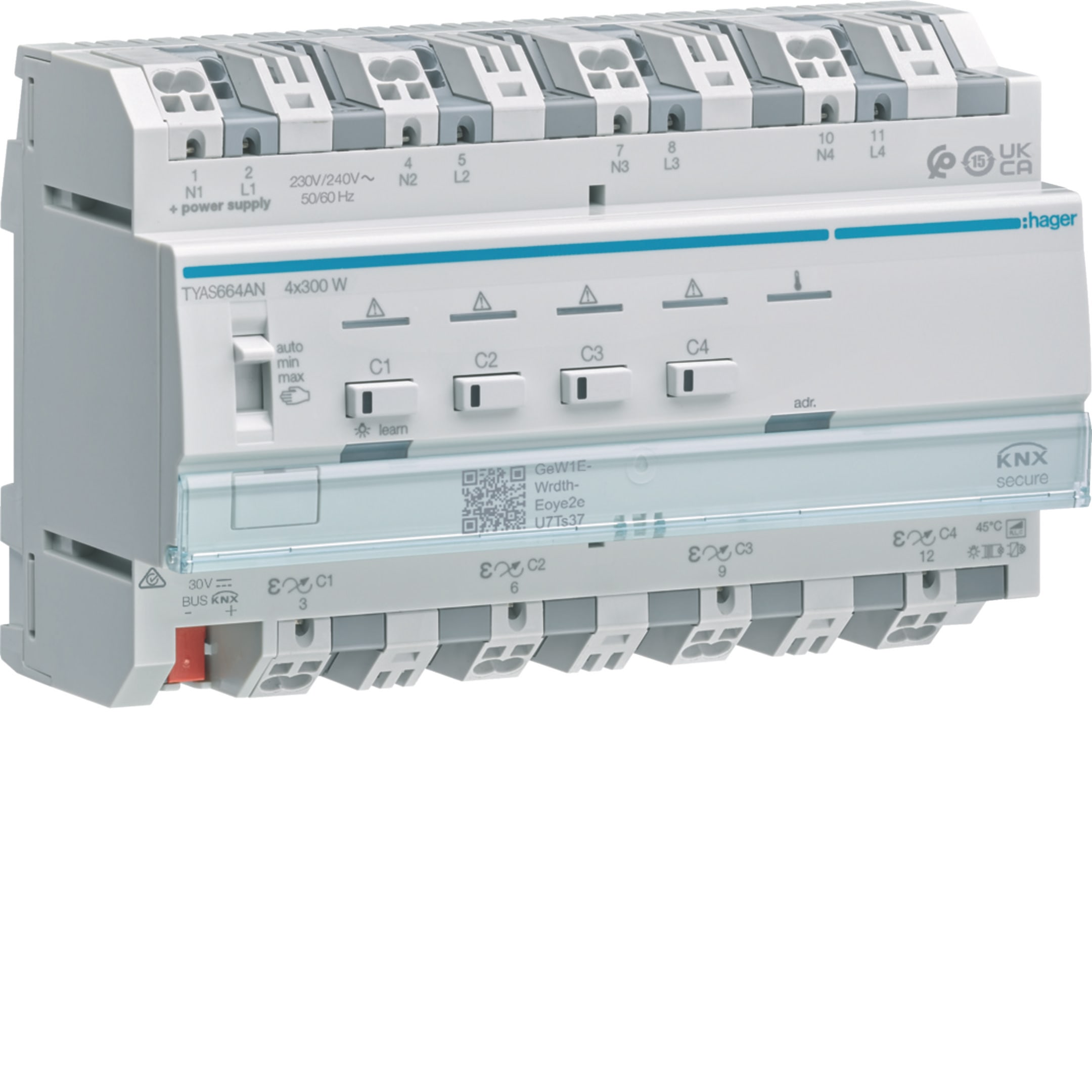 HAGER HAGTYAS664AN MOD.KNX-SEC DIMM.RLC 4 OUT 1200W 230V 8M