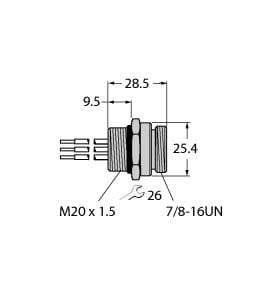 TURCK BANNER SRL TUKU0909-79 RSF 40-1M/NPT