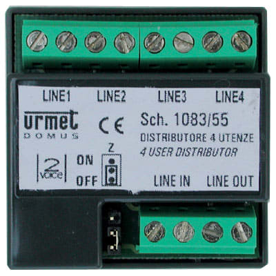 URMET SPA UTD1083/55 DISTRIBUTORE 4 UTENZE 2VOICE